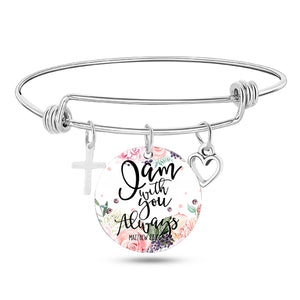 I Am With You Always Bangle Bracelet, Stainless Steel MATTHEW 28:20