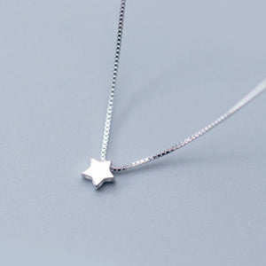 Dainty Sterling Star Necklace - 16 inch