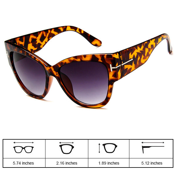 Leopard Cats-Eye Sunglasses